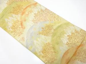 山並に竹笹模様織り出し　袋帯